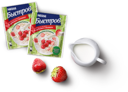 Клубника с молоком